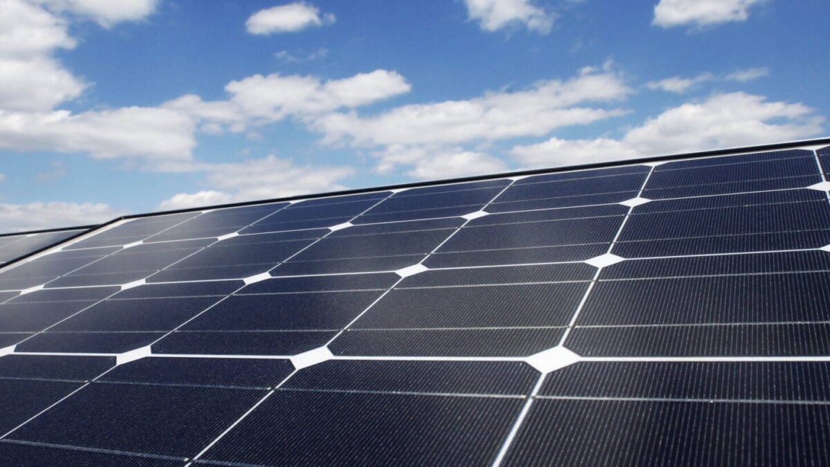 Photo of solar voltaic cells on a roof
