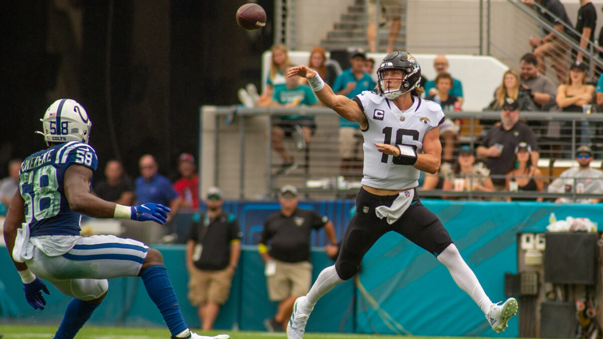 Jaguars quarterback Trevor Lawrence completed 25 of 30 passes during the team's home opener in 2022. The Jaguars shut out the Indianapolis Colts 24-0, the team's first shutout since a win over the Colts on Dec. 13, 2018. | Will Brown, Jacksonville Today