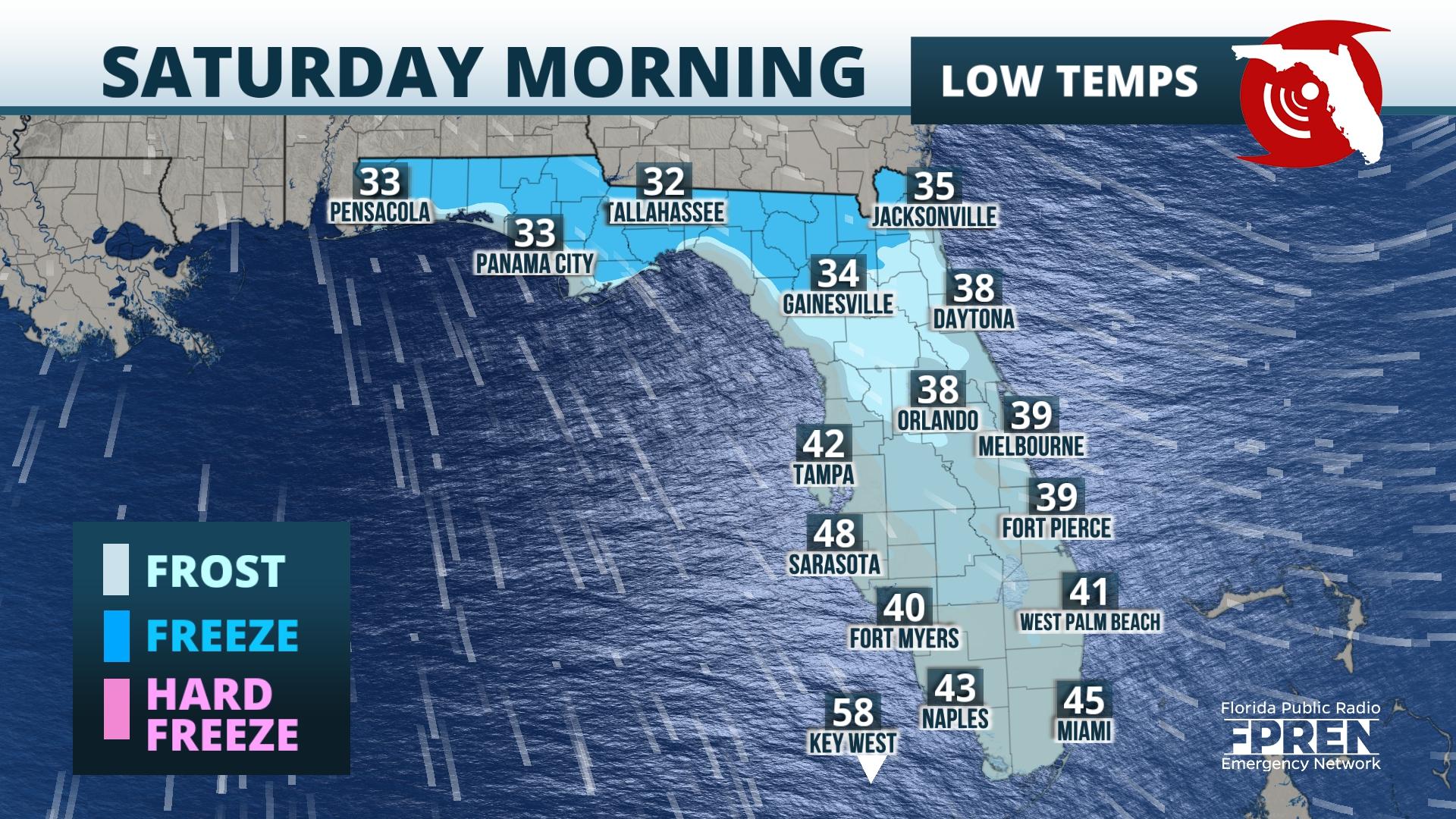 Featured image for “Frigid temperatures will grip North Florida this weekend”