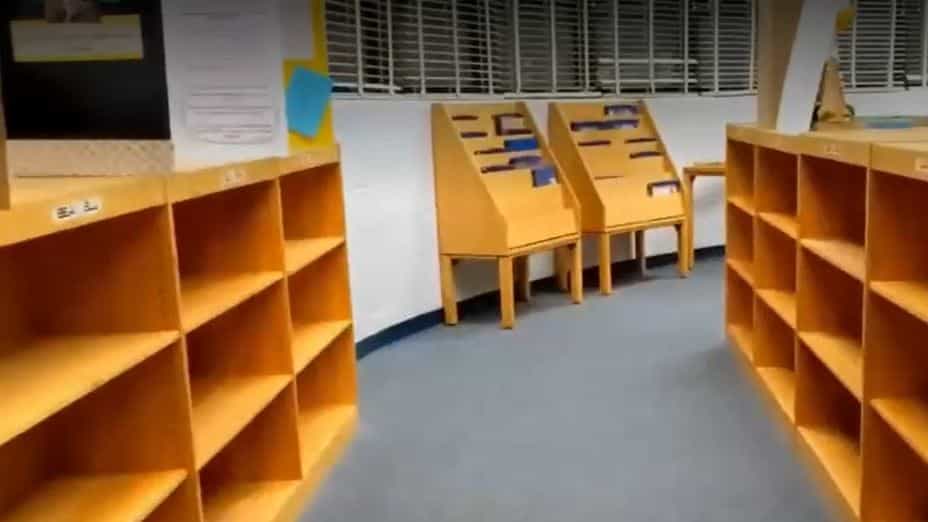 Featured image for “Substitute teacher fired over video showing empty bookshelves”