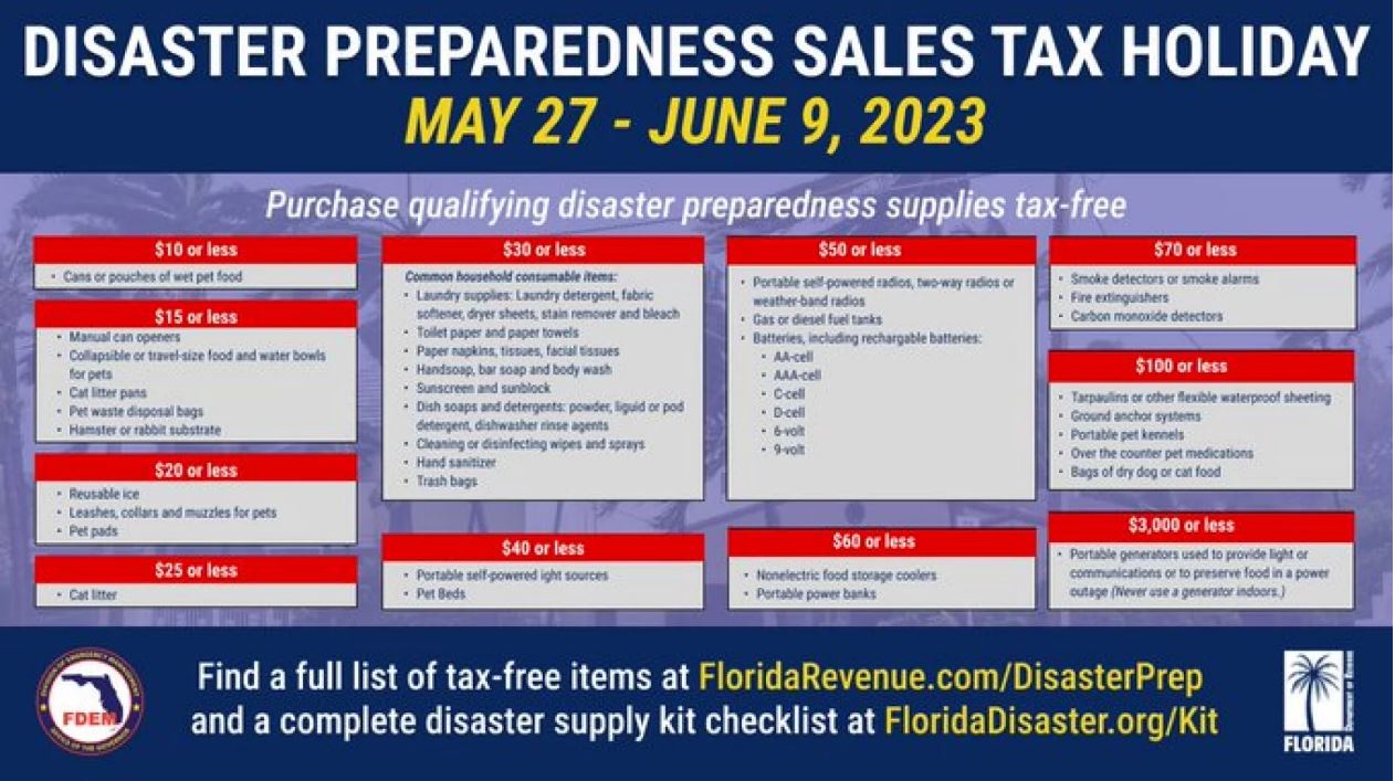 Featured image for “Florida’s Disaster Sales Tax Holiday runs through June 9”