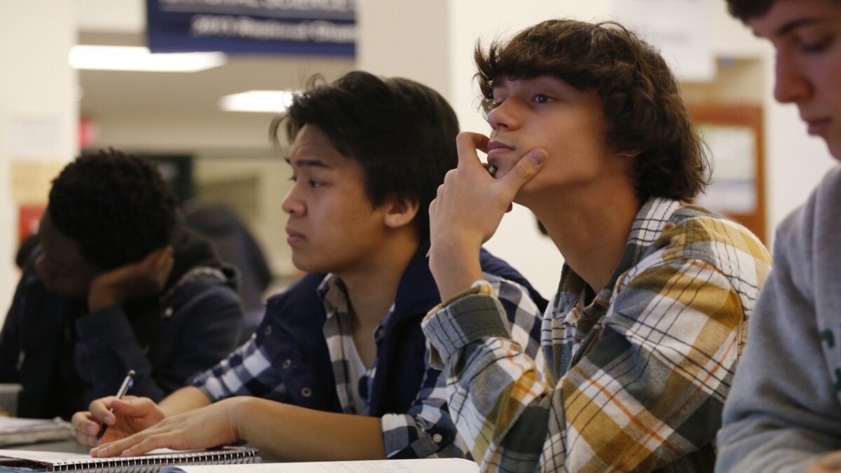 Students listen in an AP class.
