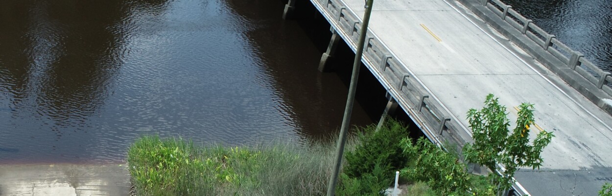 This bridge over White Oak Creek in Camden County is deteriorating, the state says.
