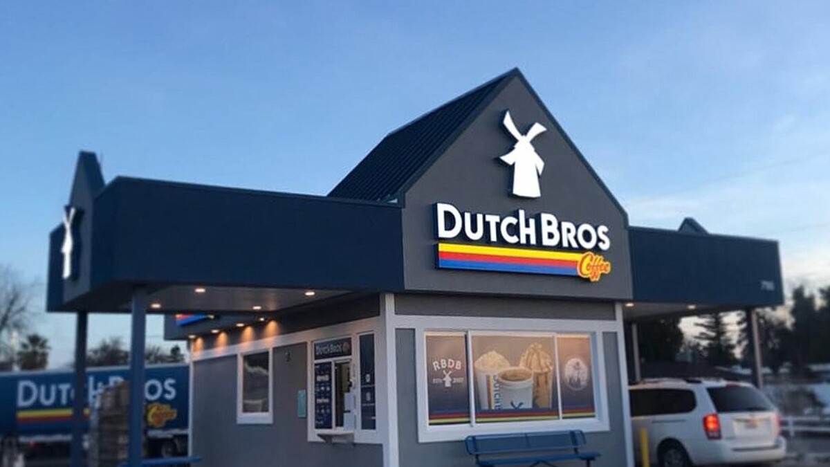 Dutch Bros Coffee is a national chain of drive-thru kiosks.
