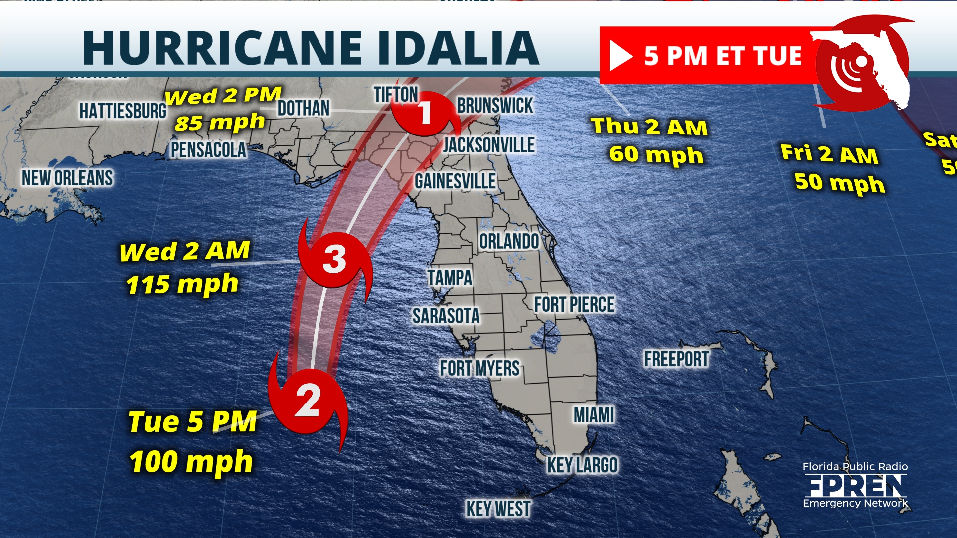 Featured image for “Idalia’s winds expected to hit Jax early Wednesday”