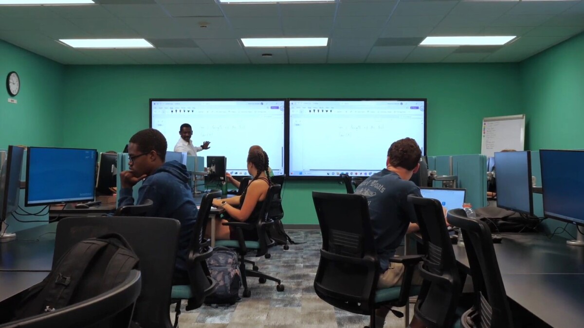 This is one of the high-tech classrooms at Jacksonville University's renovated STEAM facility.