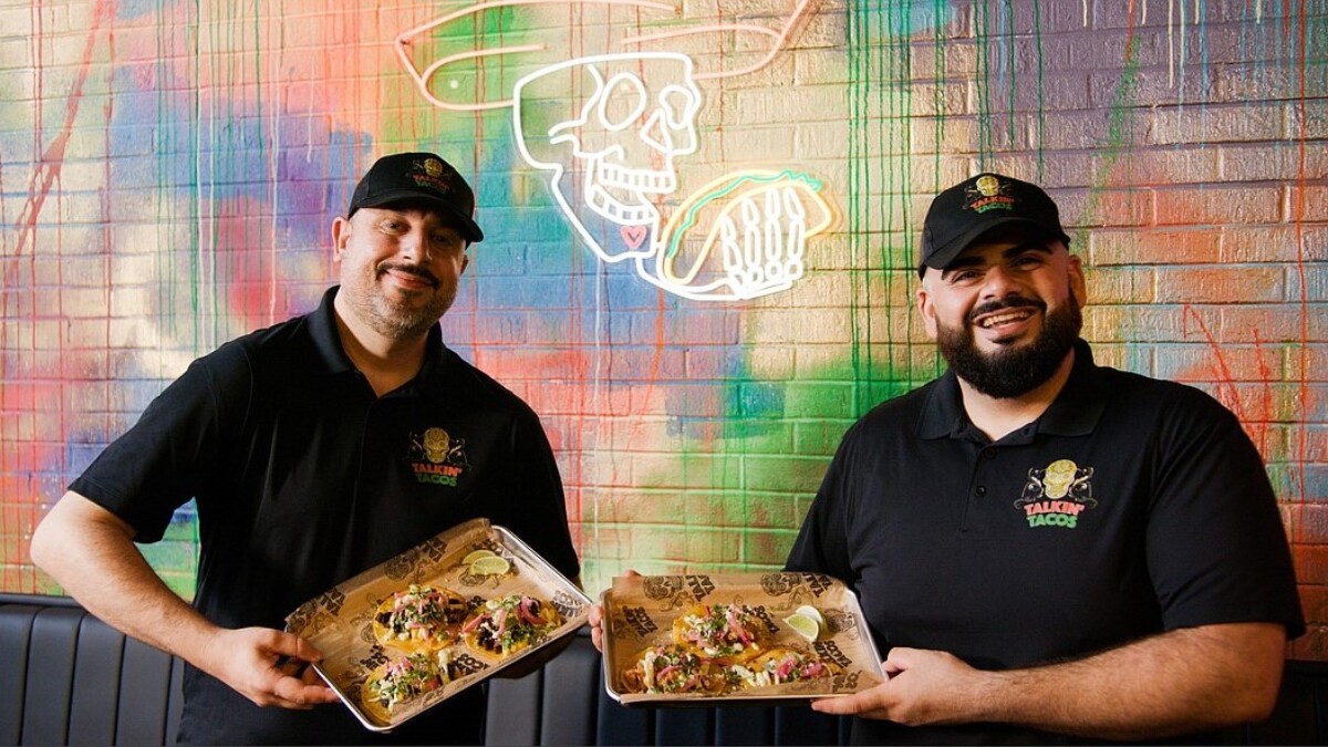 Elias Ishak and Jason Malih show off some of the menu items they will be serving at Talkin’ Tacos in Jacksonville Beach. | Jacksonville Daily Record