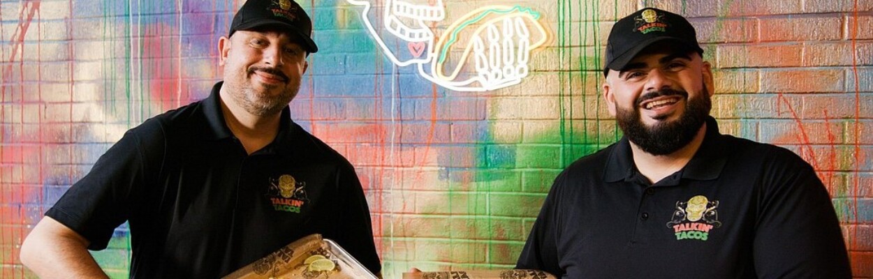 Elias Ishak and Jason Malih show off some of the menu items they will be serving at Talkin’ Tacos in Jacksonville Beach. | Jacksonville Daily Record