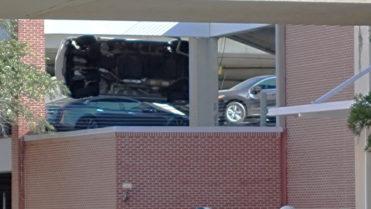 Cars were smashed and flipped when the parking deck collapsed Tuesday, Sept. 12, 2023, at Ascension St. Vincent’s Riverside hospital.