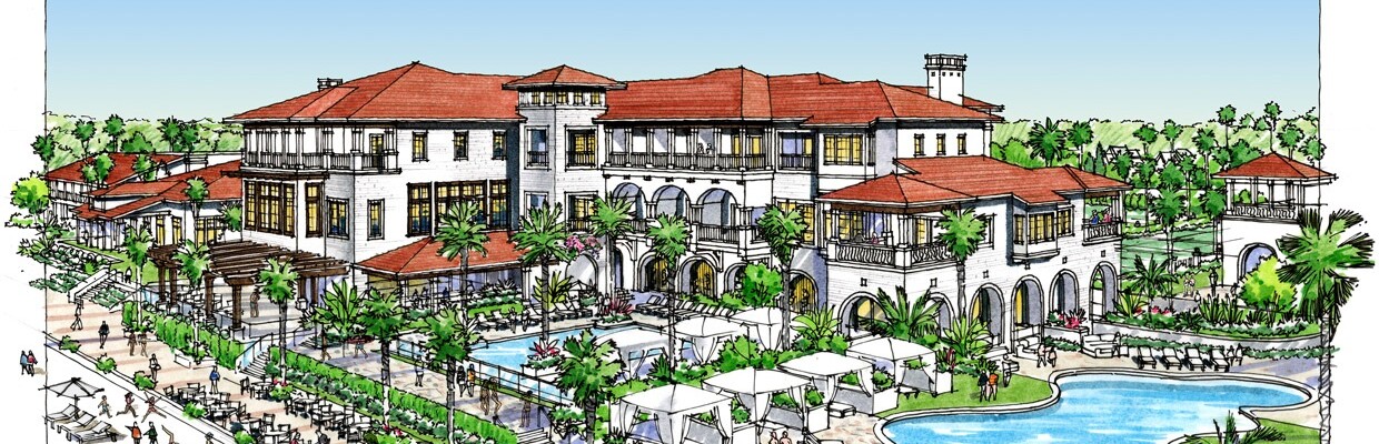 An illustration shows the proposed new Surf Club at the Ponte Vedra Inn & Club.