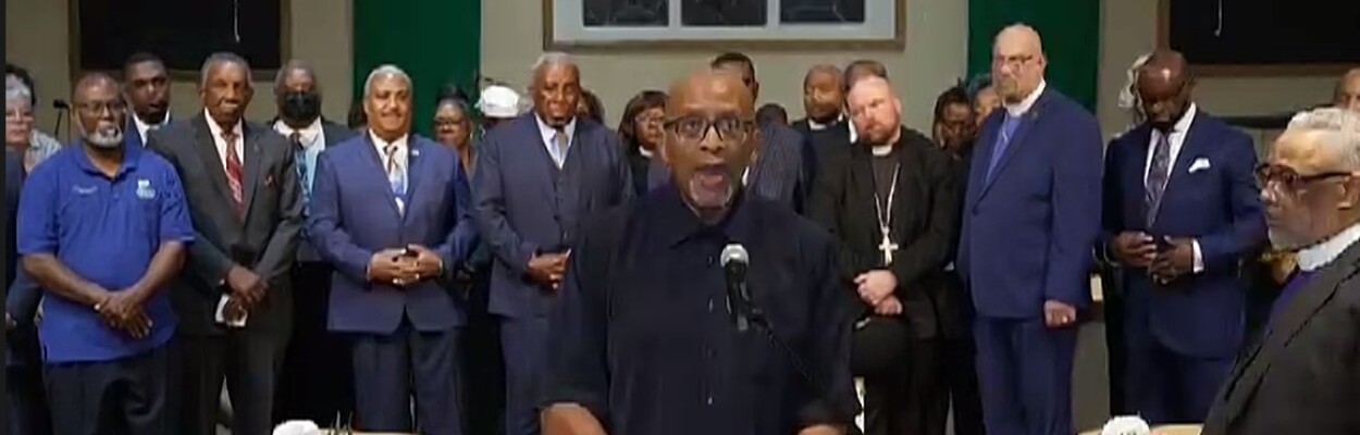 The Rev. Alvin O'Neal Jackson with the Poor People's Campaign reads from the list of demands to be delivered Sept. 15 to the governor and Florida lawmakers.