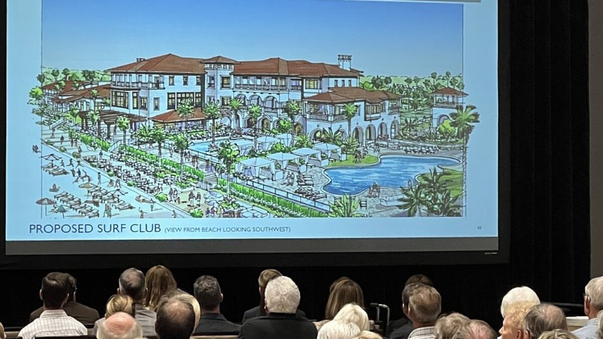 An illustration shows the Surf Club proposed at the Ponte Vedra Inn & Club.