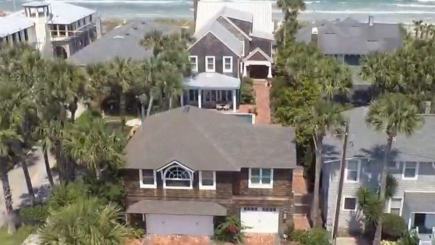 A video shows the oceanfront home at 631 Beach Ave. in Atlantic Beach.