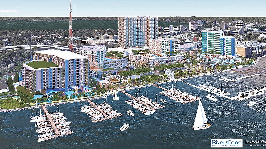 An illustration shows RiversEdge: Life on the St. Johns along the Southbank of the St. Johns River.