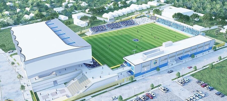 An illustration show the Jacksonville Armada soccer stadium planned in Downtown Jacksonville.