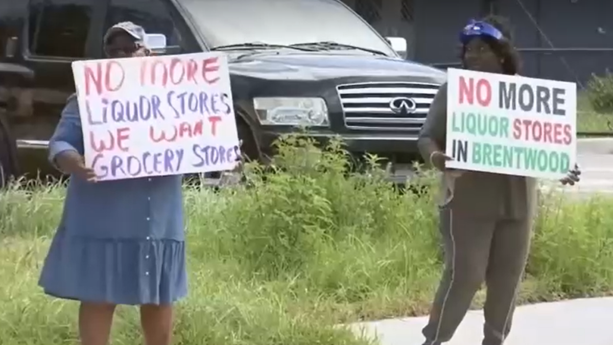 Residents protest plans for a liquor store in Brentwood. | News4Jax