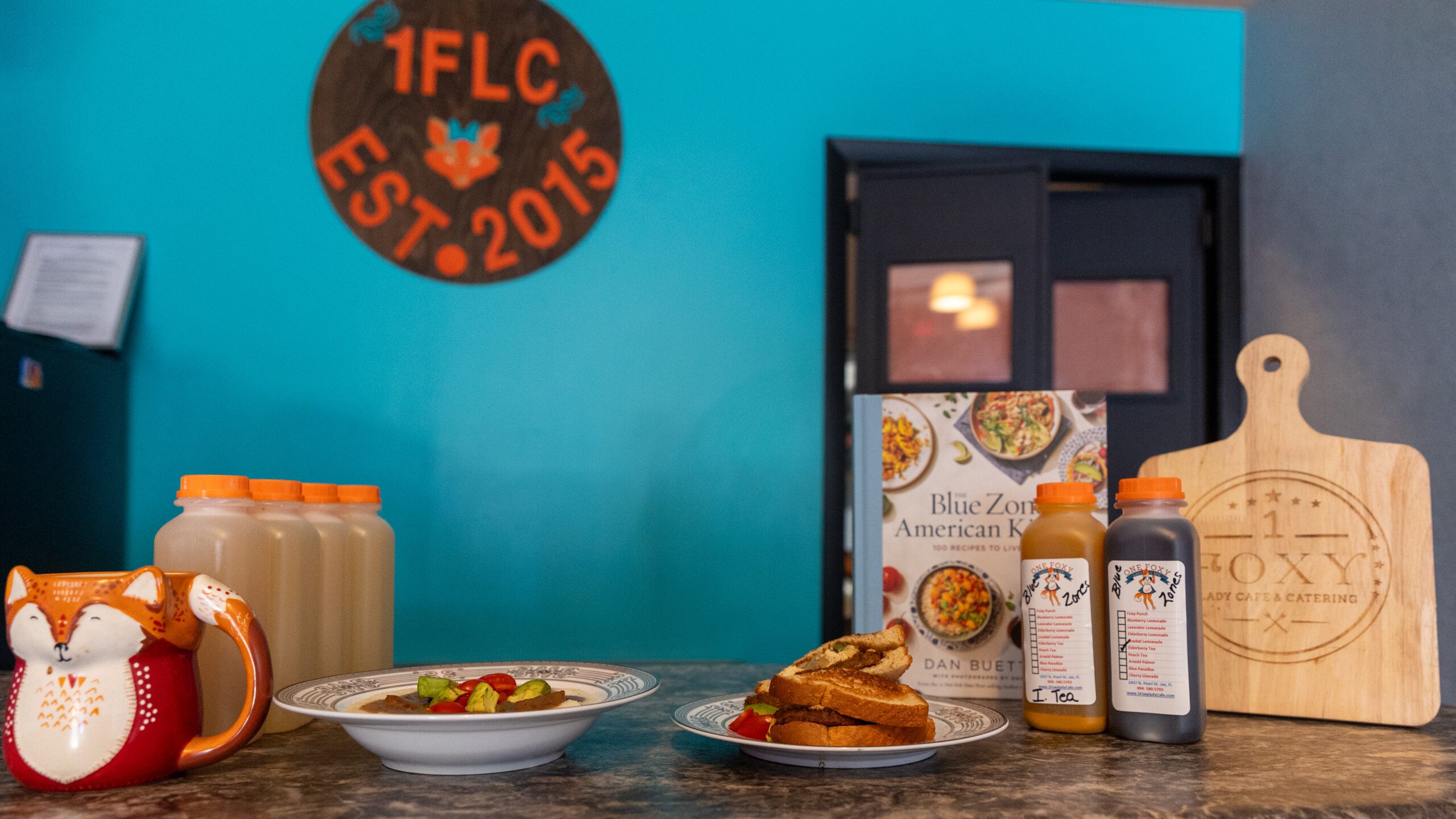 The menu at One Foxy Lady Cafe features a vegan sandwich, breakfast gyro, grits and vegan sausage combination as well as an anti-inflammatory drink. The dishes were created by Jacksonville native Shandon Benjamin Fox. | Will Brown, Jacksonville Today