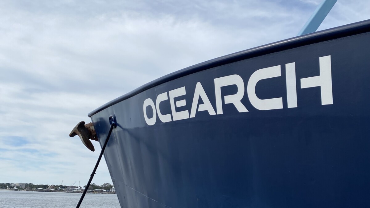 The Ocearch ship sits in Mayport ready for its departure. | Steven Ponson, WJCT News 89.9