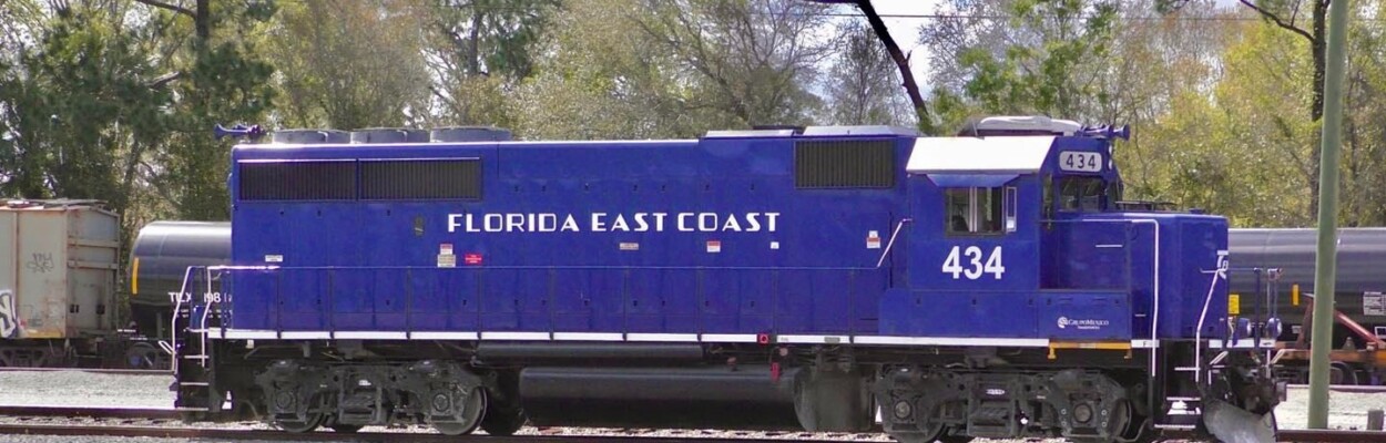 A Florida East Coast Railway locomotive is shown in Jacksonville. | Florida East Coast Railway, Facebook