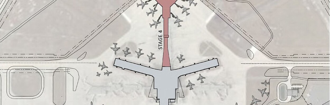 A site plan for Concourse B at Jacksonville International Airport.