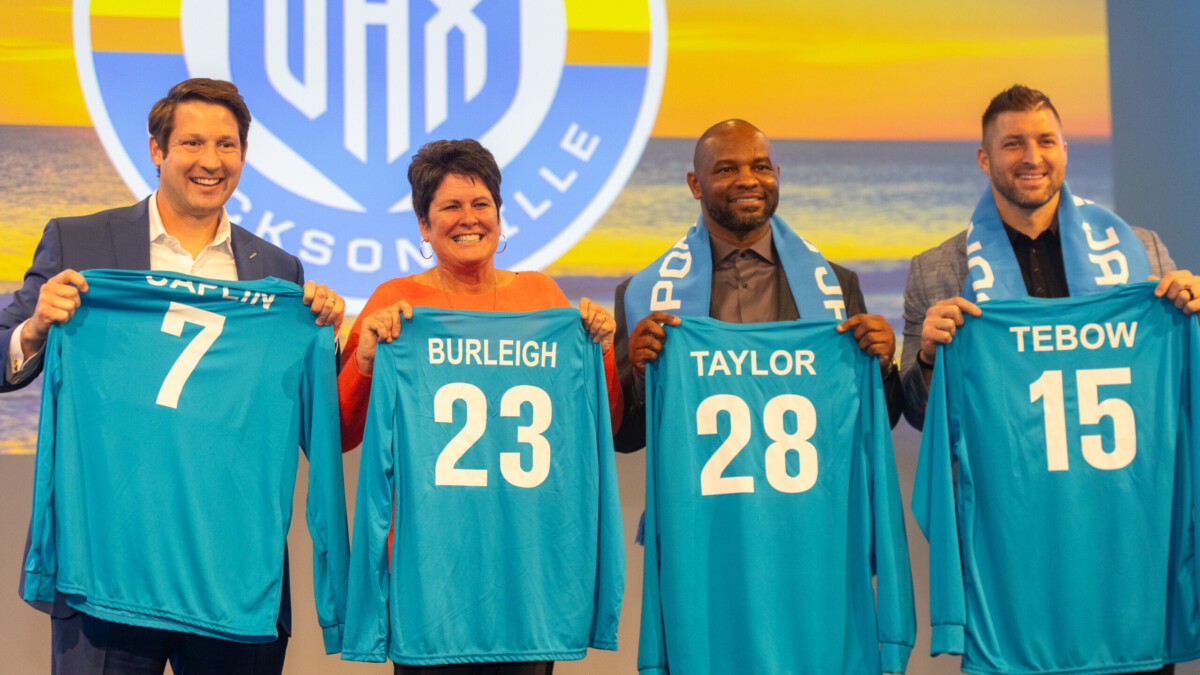 Ricky Caplan, Becky Burleigh, Fred Taylor and Tim Tebow are part of the group that aims to bring women's and men's professional soccer to Northeast Florida. | Will Brown, Jacksonville Today