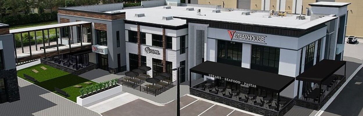 V Steakhouse and V Pizza, with Sidecar Jax lounge between them, is planned at 7510 Gate Parkway in The Palms at Gate Parkway. | Jacksonville Daily Record