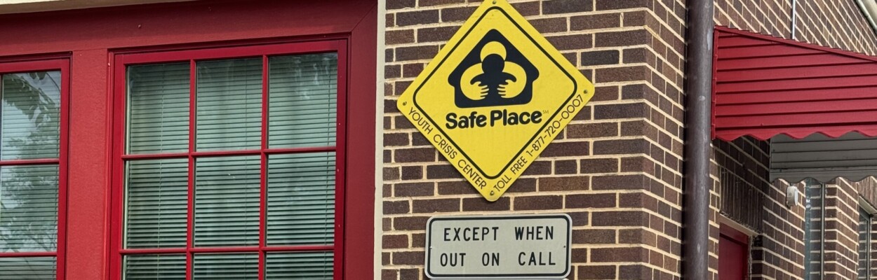 A triangular yellow sign marks this Jacksonville fire station as a safe haven for a mother to surrender her newborn baby anonymously. | Eric Prosswimmer, Jacksonville Fire and Rescue Department