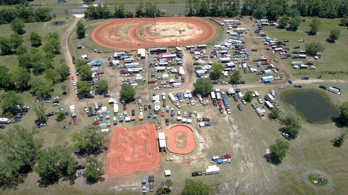 Callahan Speedway's current oval go-cart track, at top, joins other facilities at the site. The drag strip will be built to the south. | Callahan Speedway