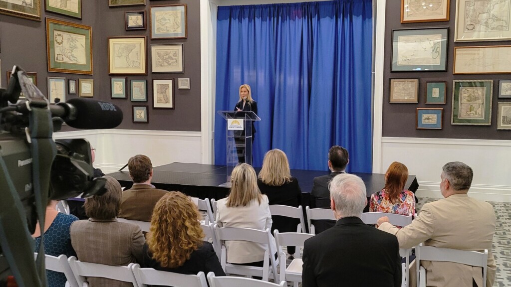 Mayor Donna Deegan announces a $1 million grant from the Mellon Foundation to expand the library's Memory Lab services and its African American History Collection. | Dan Scanlan, WJCT News 89.9