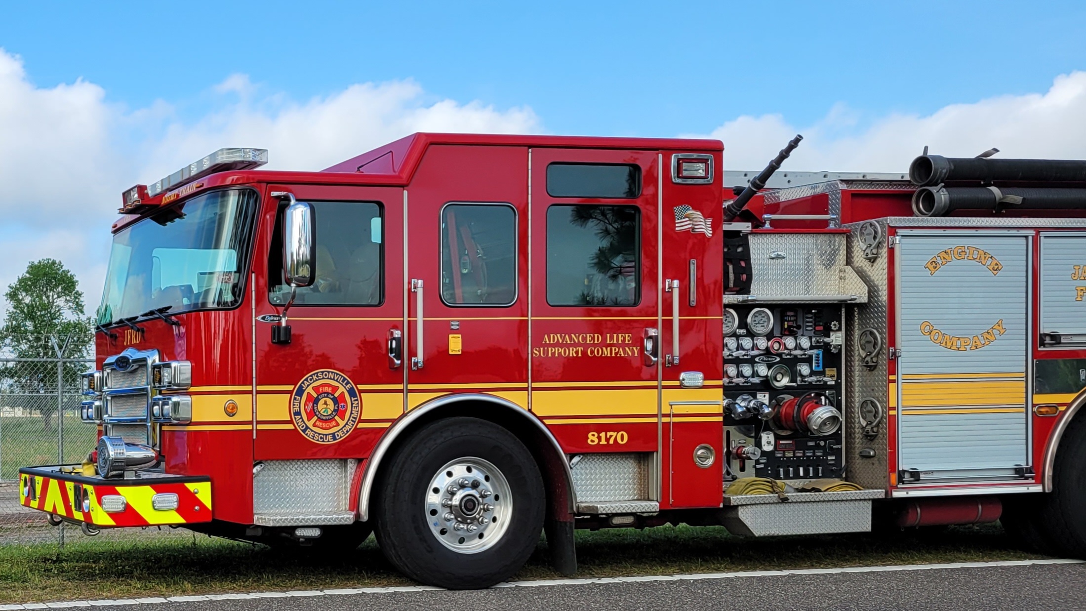 A Jacksonville Fire & Rescue truck parks at a recent city event on Jacksonville's Northside.