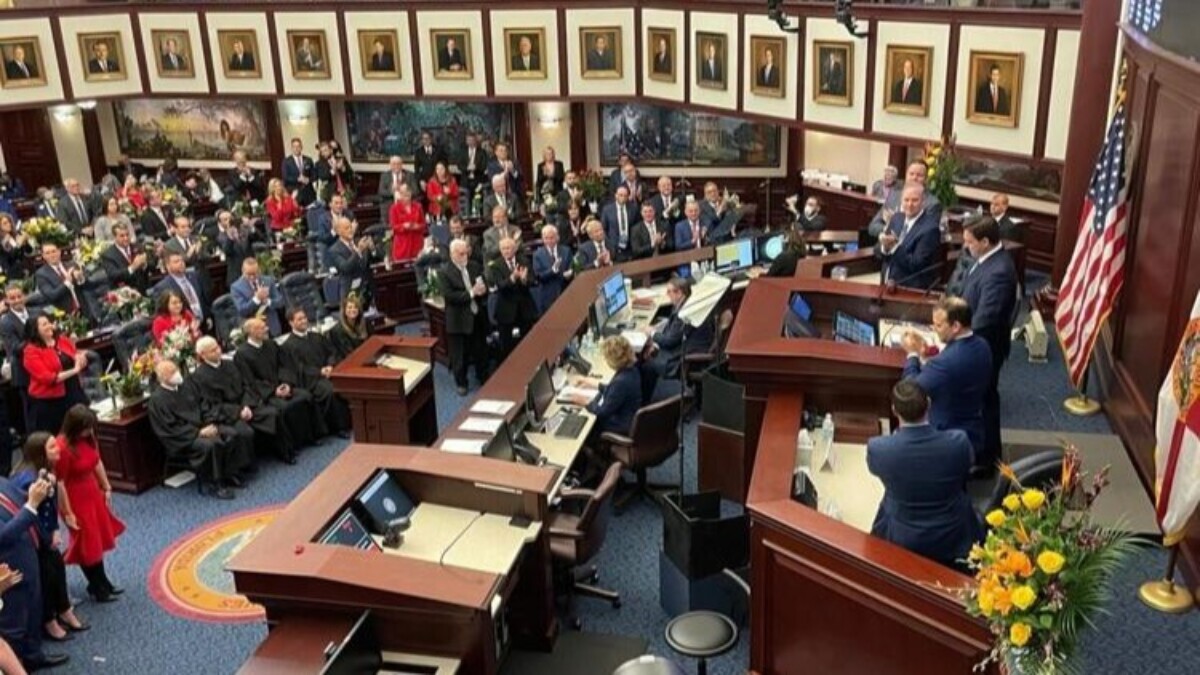 Gov. Ron DeSantis gives his State of the State address to start the 2022 legislative session. | Tom Urban, News Service of Florida