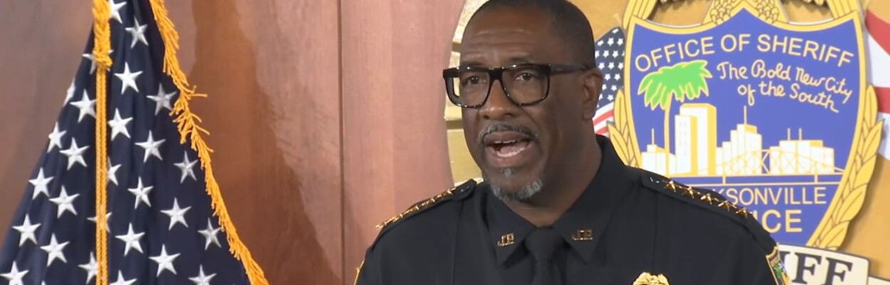 Jacksonville Sheriff T.K. Waters speaks at a news conference.