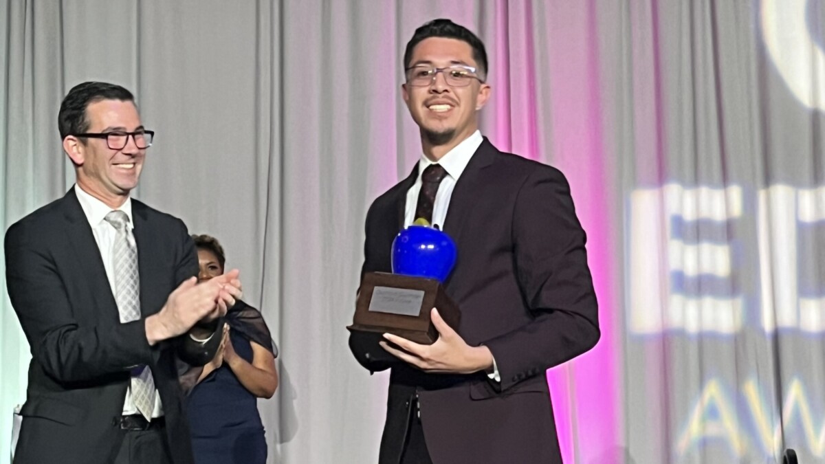Gustavo Guzman received the Duval County Teacher of the Year Award on Saturday, Jan. 20, 2024. | Jacksonville Public Education Fund.