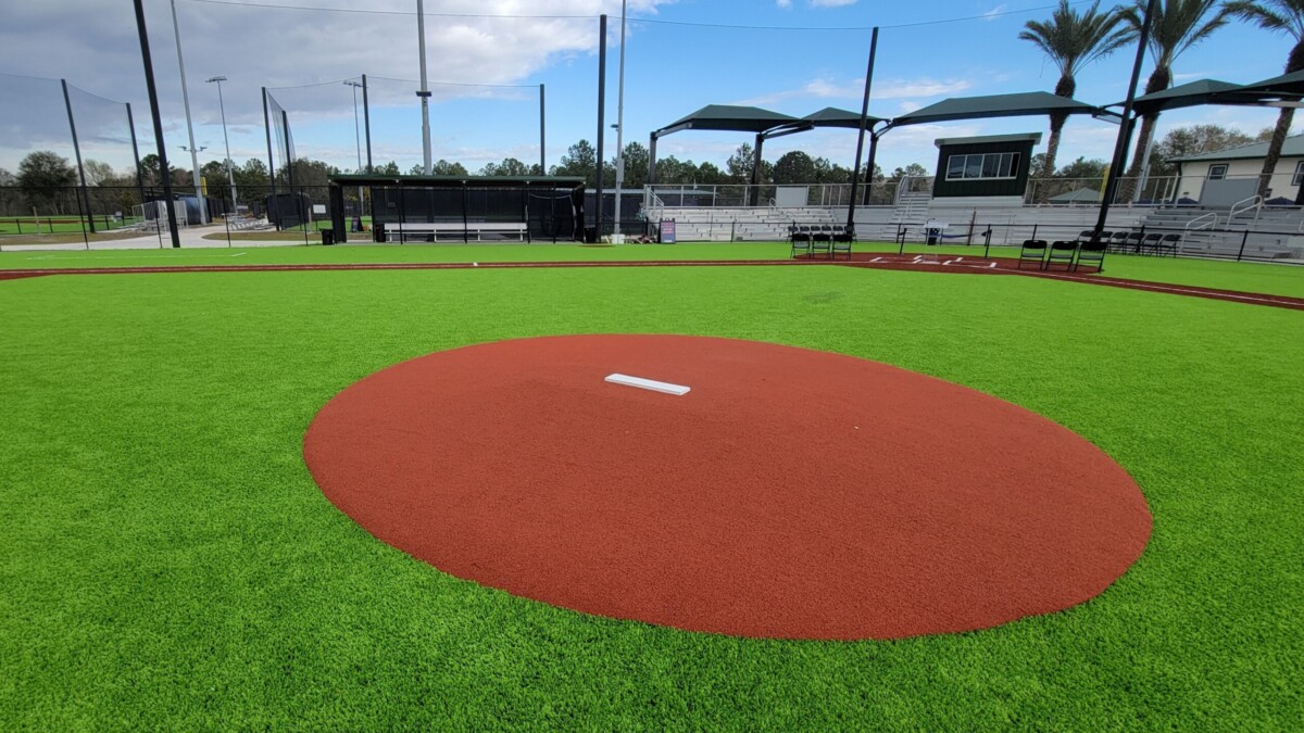 The Bragan Baseball Complex at Fort Family Regional Park has three new artificial turf baseball fields, clubhouse with concession stand and shaded bleachers. | Dan Scanlan, WJCT News 89.9