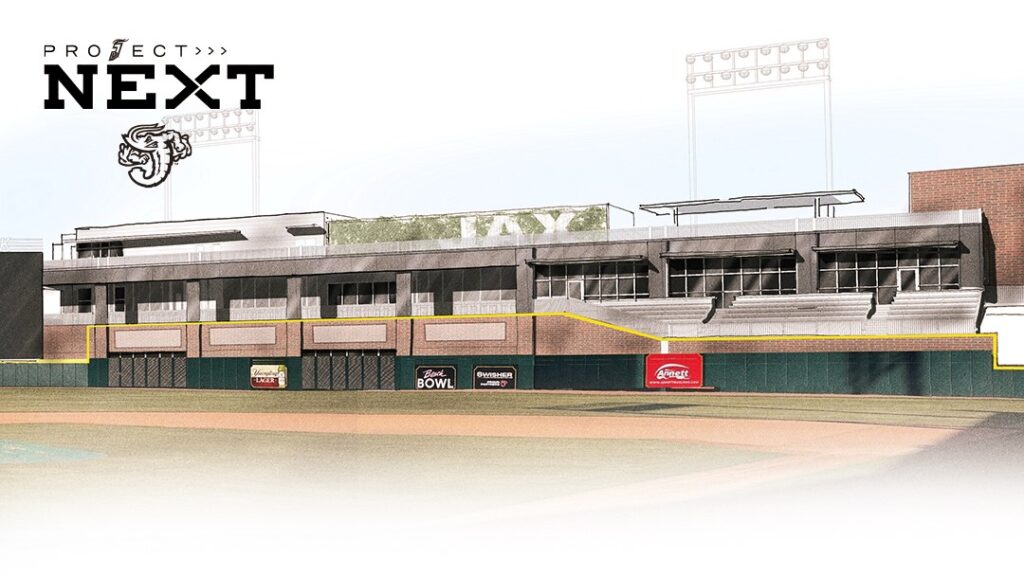 The Jacksonville Jumbo Shrimp are looking to build a new multi-level building in right field which will provide seating and climate controlled spaces during game days. l Jacksonville Jumbo Shrimp.