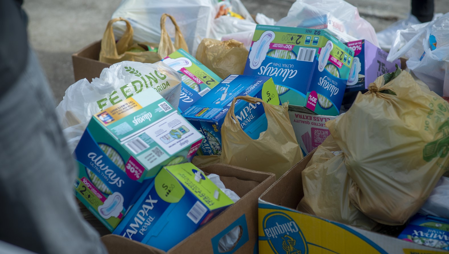Menstrual products were part of a Martin Luther King Jr. Day food bank event. | Feeding Northeast Florida