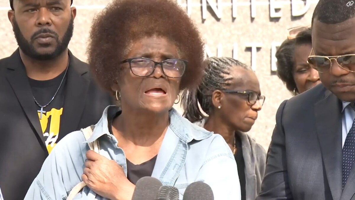 Leonard Cure's mother, Mary Cure, speaks during a news conference Tuesday, Feb. 27. | News4Jax