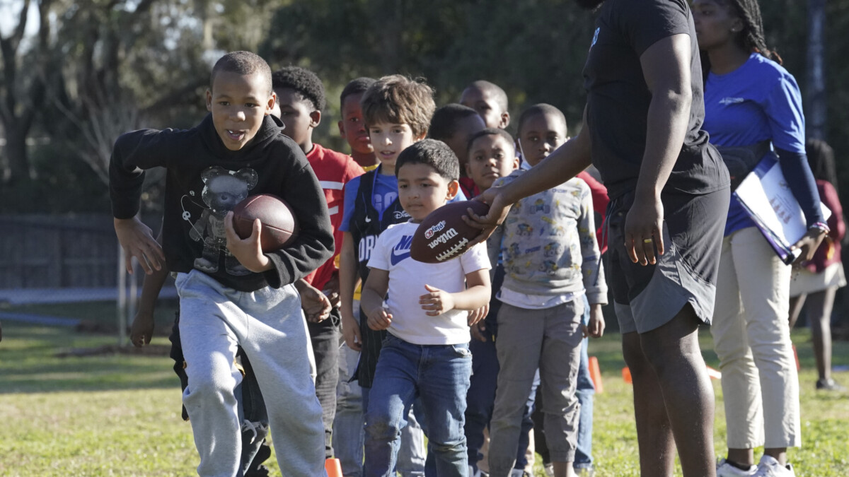 Students participate in NFL-sponsored activities at Rock Lake Neighborhood Center leading up to the Pro Bowl football game on Jan. 31, 2024, in Orlando. | Vera Nieuwenhuis, AP Images for NFL
