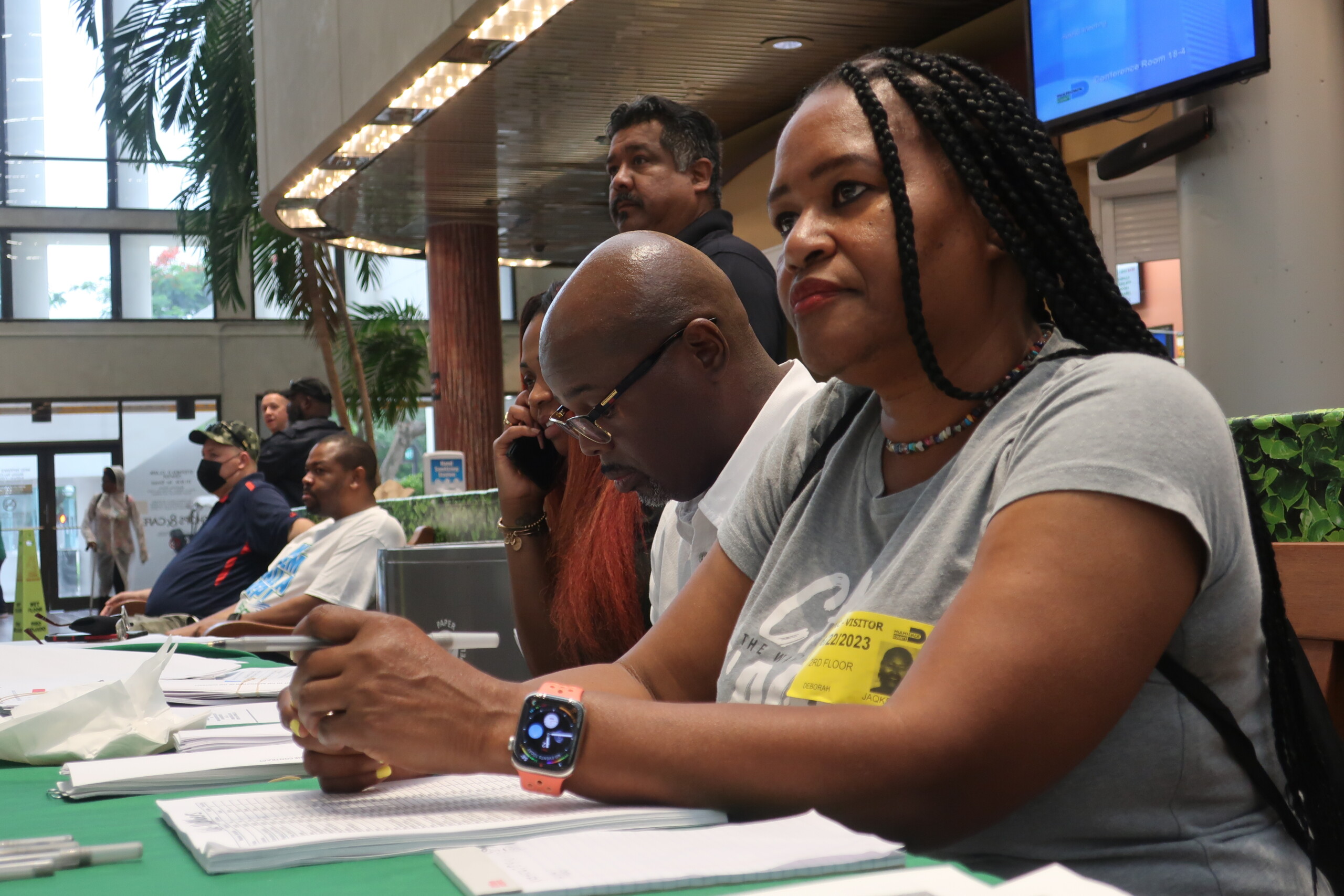 Members and staff of AFSCME Local 199 held a drive in June 2023 to get the amount of dues paying members past the 60% threshold created by a new Florida law. If unions fail to reach that threshold, they can be decertified and dissolved. | Daniel Rivero, WLRN