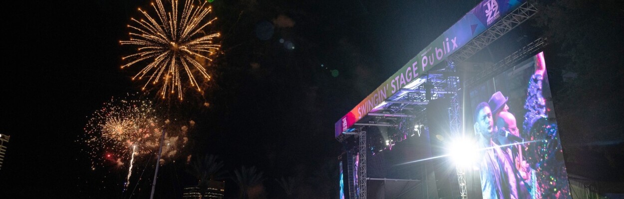 Fireworks explode during a recent Jacksonville Jazz Festival. | Jacksonville Jazz Festival