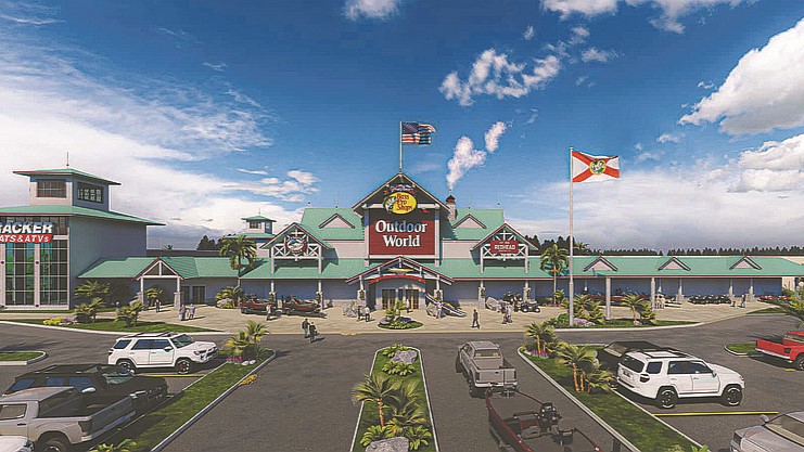 Bass Pro Shops’ plans to open an Outdoor World store and outdoor showroom in St. Johns County in 2024.