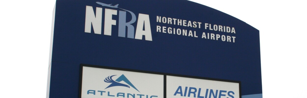 Sign for Northeast Florida Regional Airport