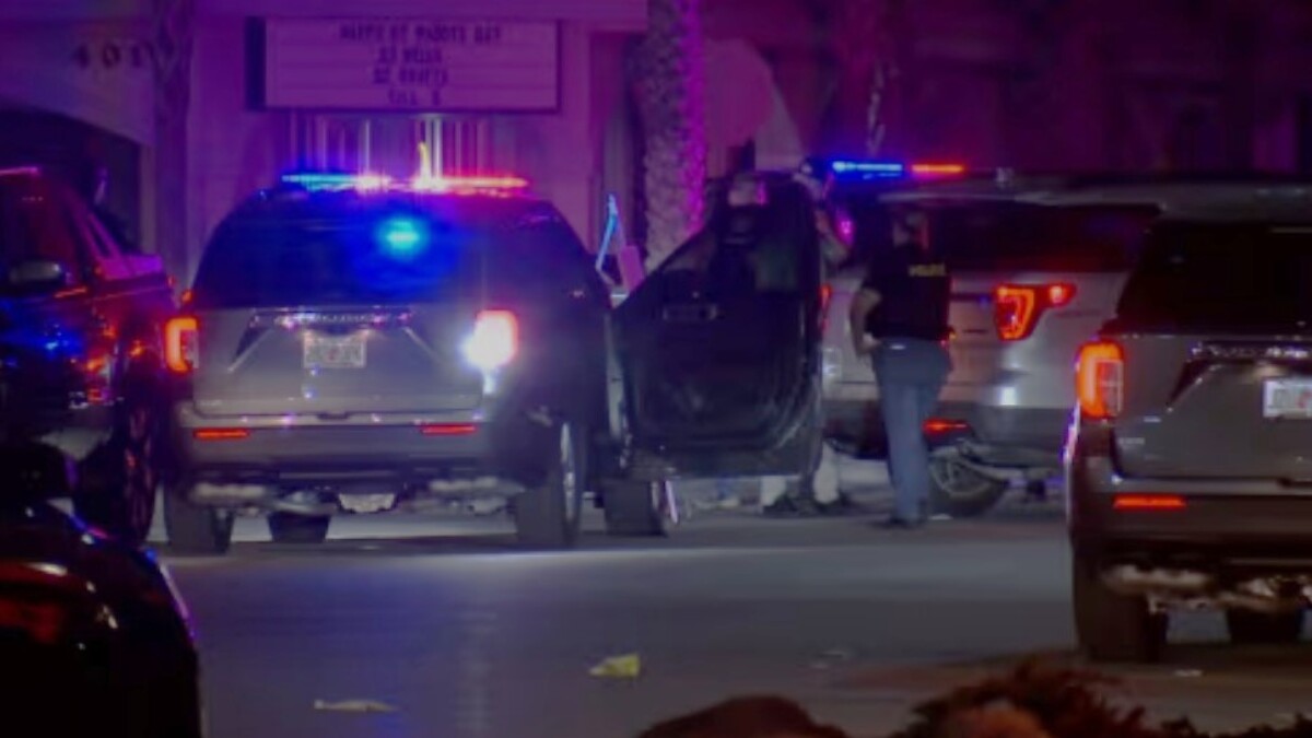 Police converge on downtown Jacksonville Beach on March 17 after multiple shootings left one person dead and three others injured. | News4Jax