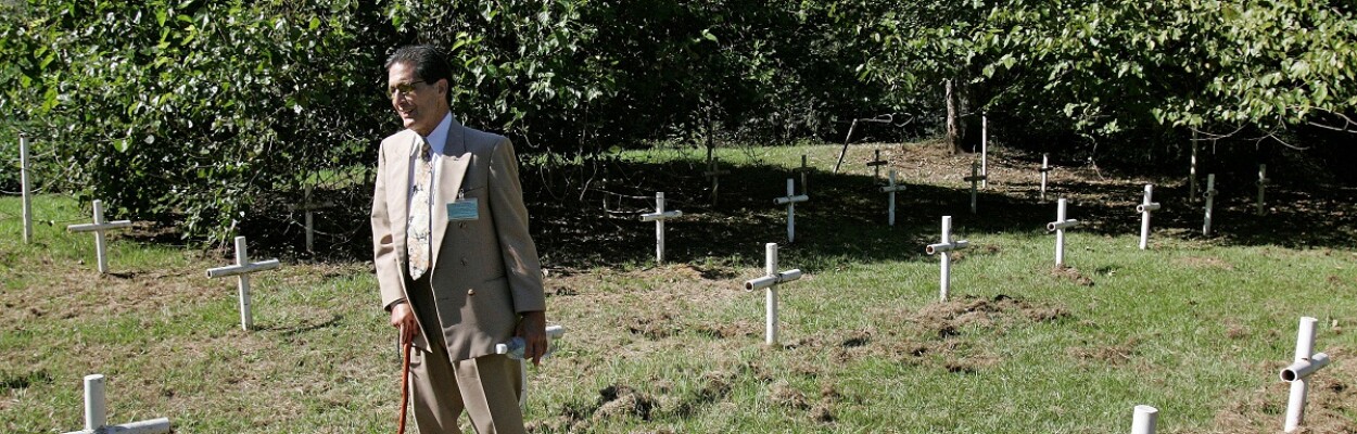 Dick Colon, one of the white house boys, walks through grave sites near the Dozier School for Boys in Marianna. | Phil Coale, AP