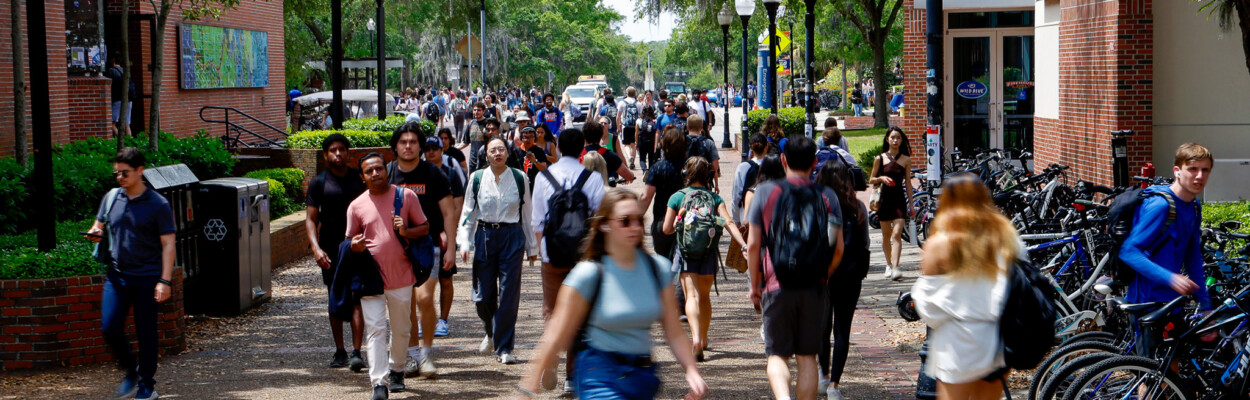 University of Florida students walk through Turlington Plaza on April 9, 2024. | Lee Ann Anderson, Fresh Take Florida