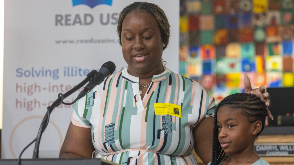 Tearica Watts says her daughter, Giovanni, has made strides in reading and reading comprehension since she received tutoring from READ USA. | Will Brown, Jacksonville Today