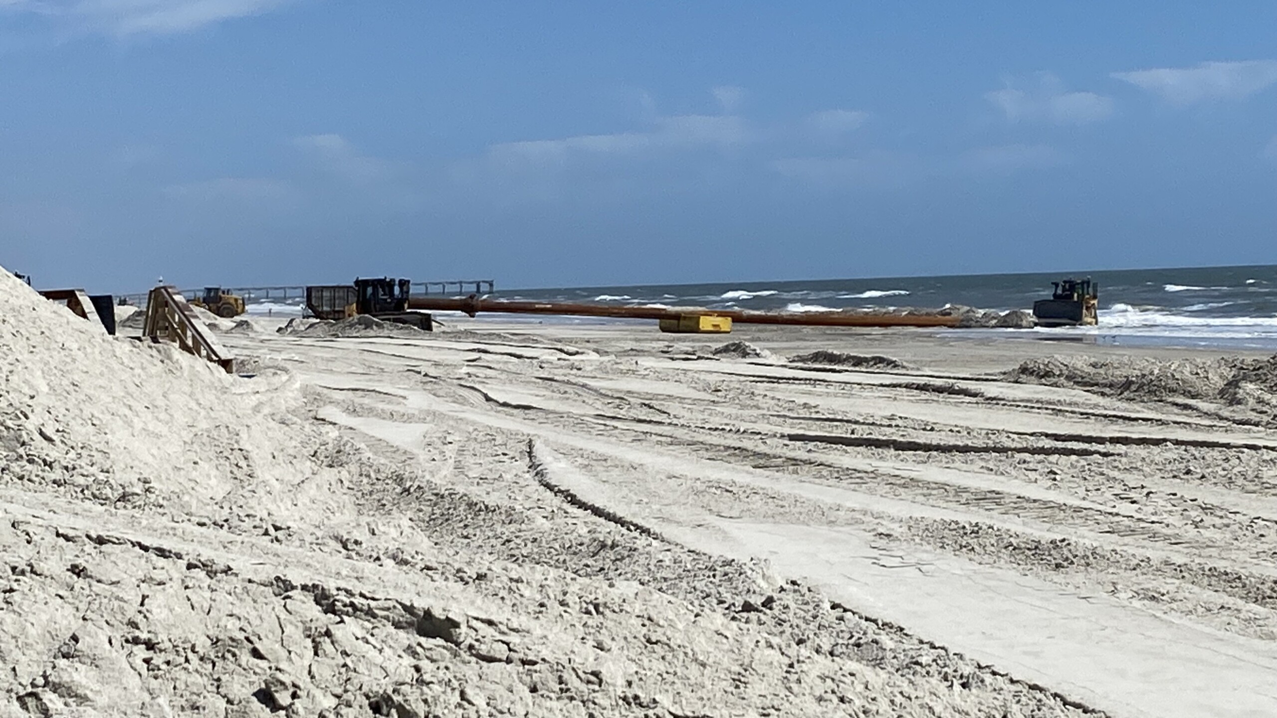 Beach renourishment efforts started Monday, April 29, 2024, along Duval County's beaches. l Steven Ponson, Jacksonville Today
