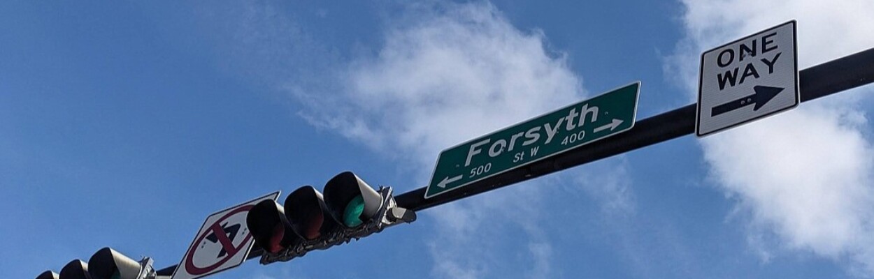 Work is under way to make Forsyth in Downtown Jacksonville a two-way street. | Monty Zickuhr, Jacksonville Daily Record