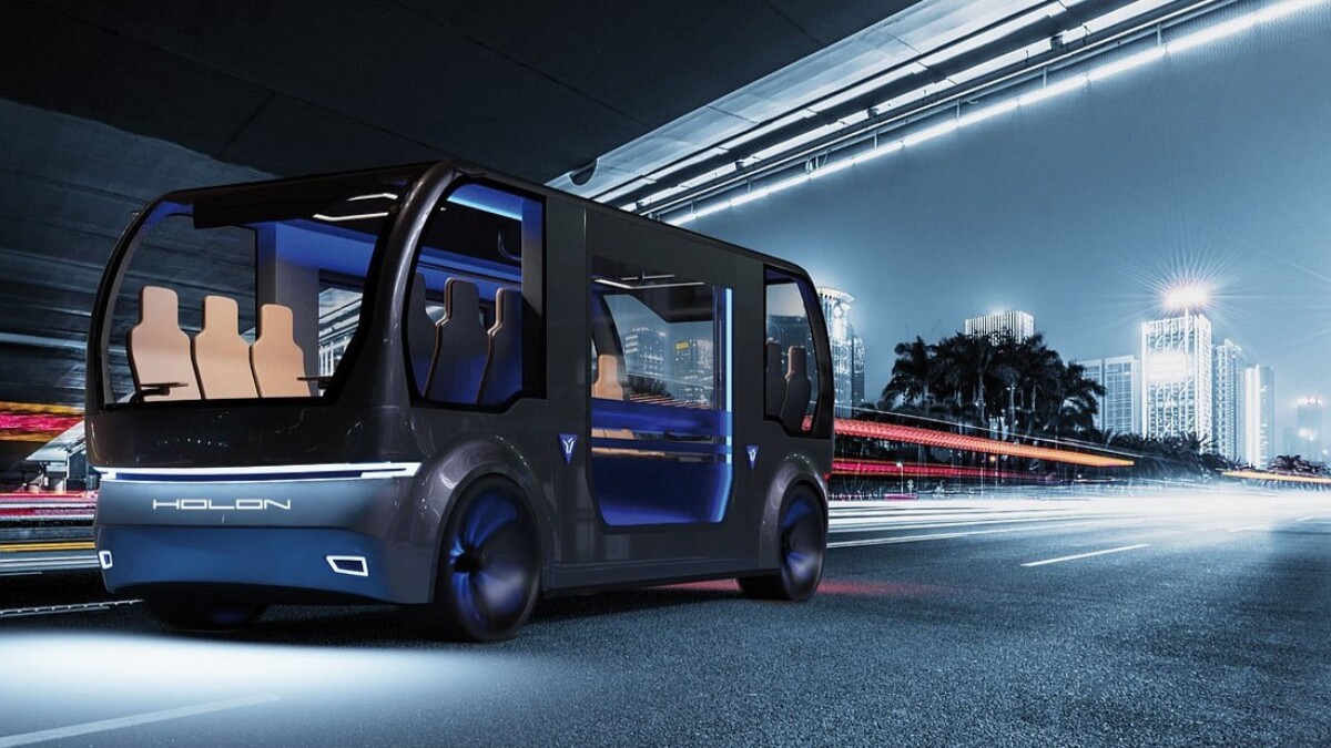 The Holon Mover is an autonomous electric vehicle with a top speed of 37 mph. It has seating for up to 15 passengers. | Bentler