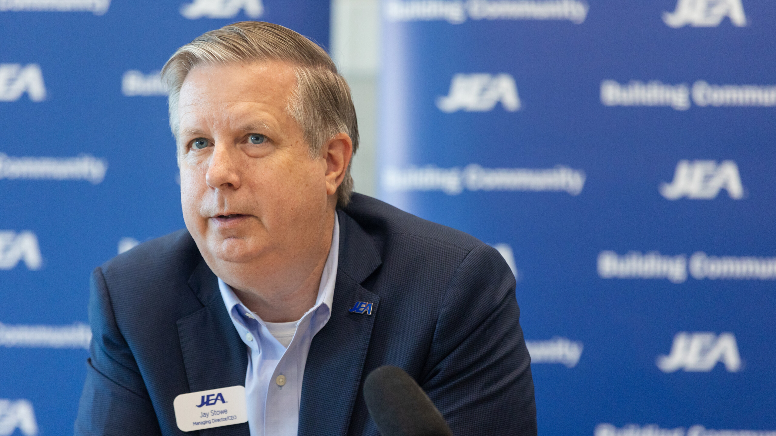 JEA Managing Director and CEO Jay Stowe speaks after a board of directors meeting on Nov. 7, 2023. | Will Brown, Jacksonville Today